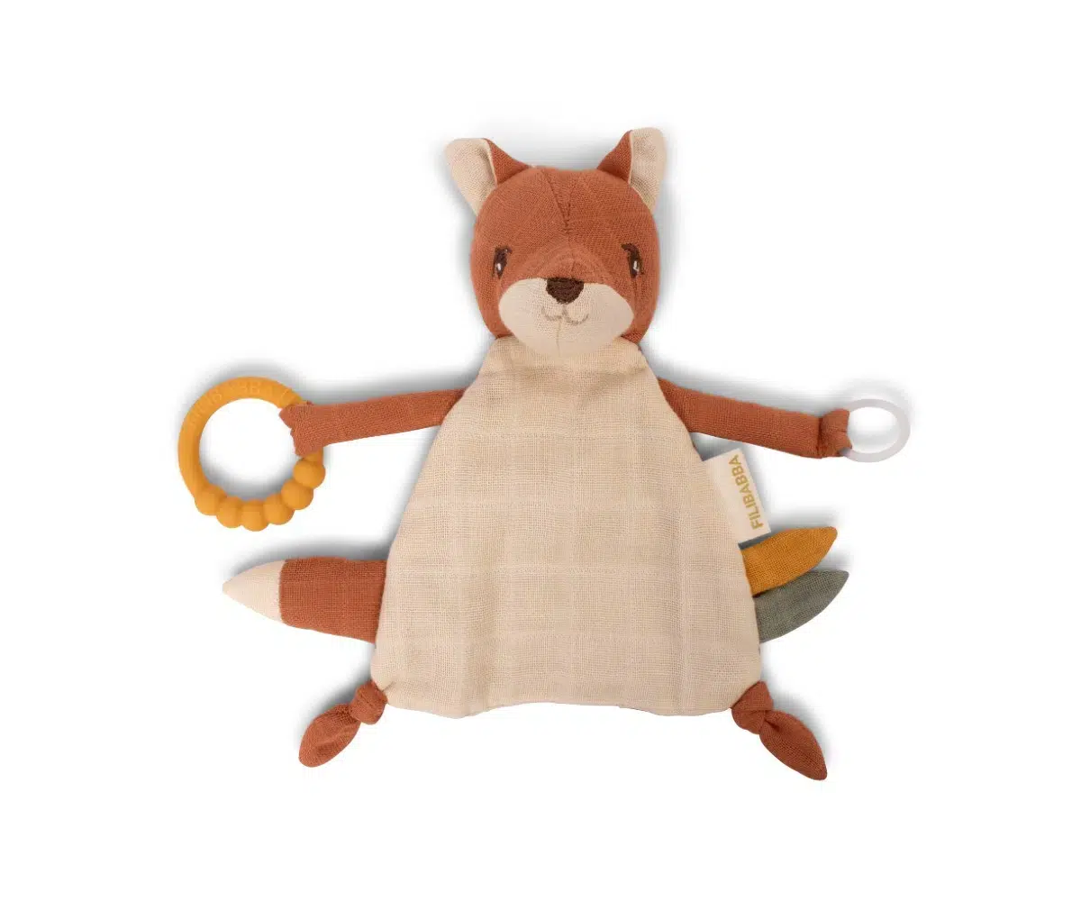 Filibabba Βρεφικό Πανάκι Παρηγοριάς με Μασητικό Σιλικόνης – Freya the Fox 0m+