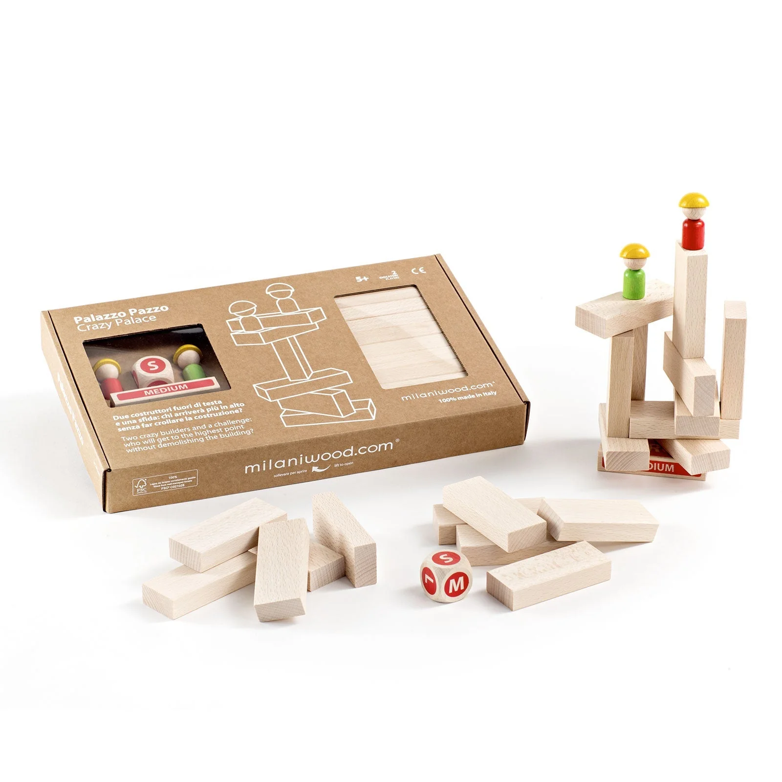 MILANIWOOD Ξύλινο επιτραπέζιο παιχνίδι Τρελό Παλάτι