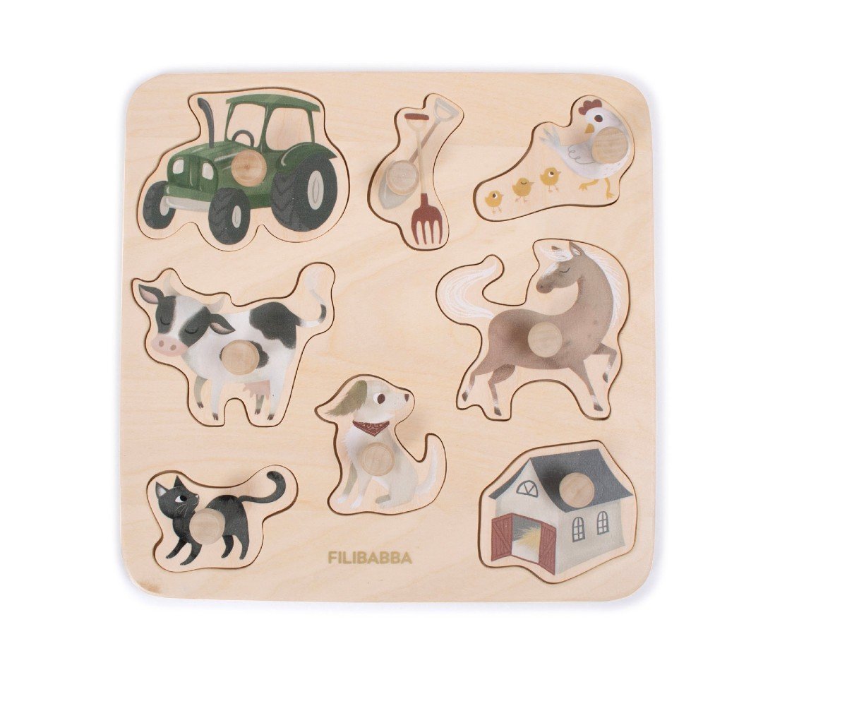 Filibabba Ξύλινο Παζλ – Magic Farm 12m+