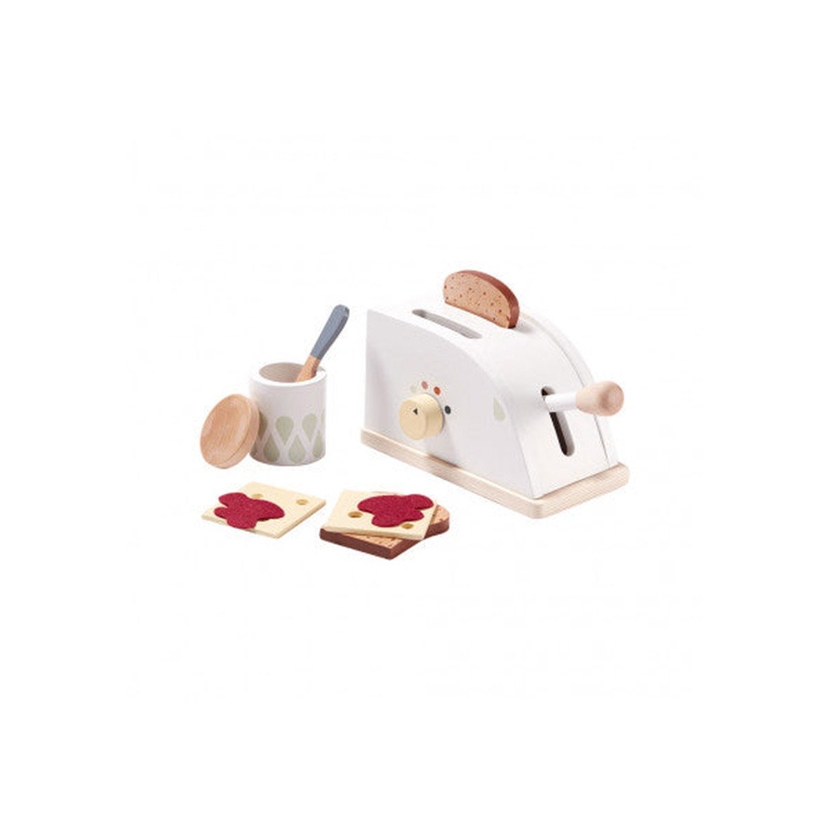 Kid's Concept Ξύλινη Φρυγανιέρα με Μοχλό & 8 Αξεσουάρ Πρωινού 3+