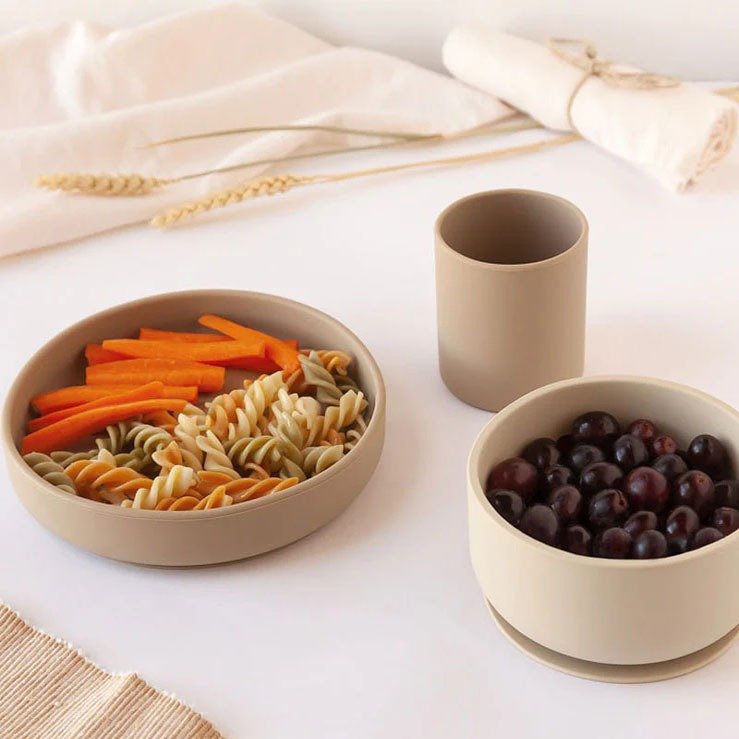 Kiokids Σετ Φαγητού Σιλικόνης 3τμχ Μπεζ - Image 4