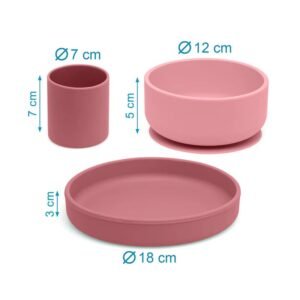 Alternative view of Kiokids Σετ Φαγητού Σιλικόνης 3τμχ Ροζ
