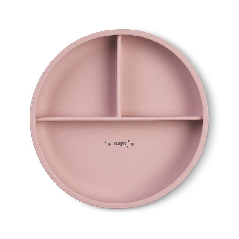 Saro Πιάτο Σιλικόνης με χωρίσματα Ροζ