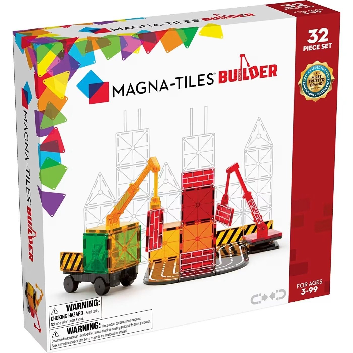 Magna-Tiles Σετ Κατασκευών Builder – 32 Τεμάχια