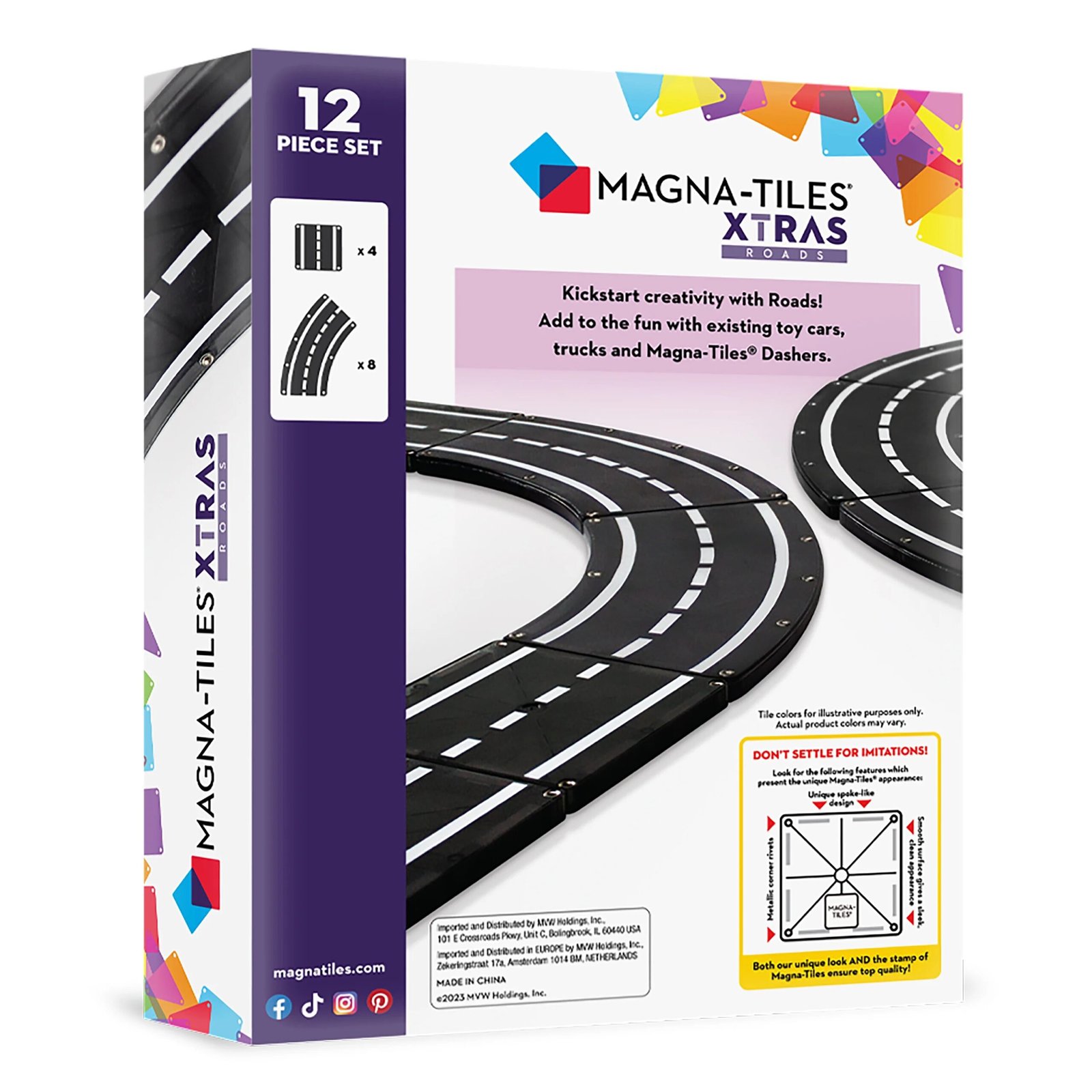 Magna-Tiles Σετ Μαγνητικών Δρόμων XTRAS – 12 Τεμάχια - Image 2