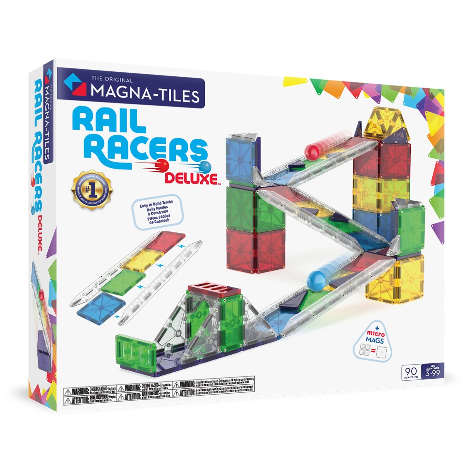 Magna-Tiles Μαγνητικών Πλακιδίων Rail Racers Deluxe – 90 Τεμάχια
