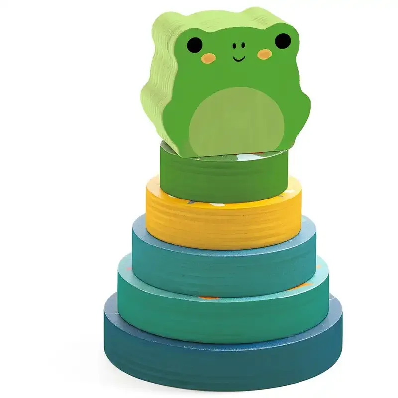 Djeco Ξύλινο Παζλ Σφηνωμάτων & Στοίβαξης-Βάτραχος 18m+ - Image 4