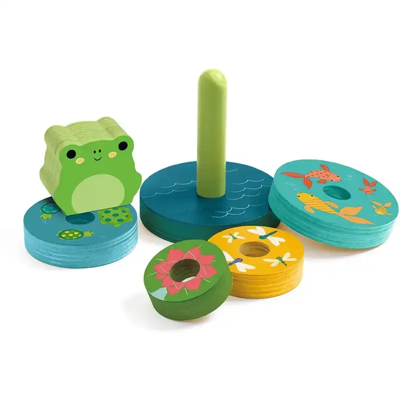 Djeco Ξύλινο Παζλ Σφηνωμάτων & Στοίβαξης-Βάτραχος 18m+ - Image 3