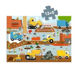 Alternative view of Djeco Διαδραστικό Παζλ 17τμχ- Εργοτάξιο 3+