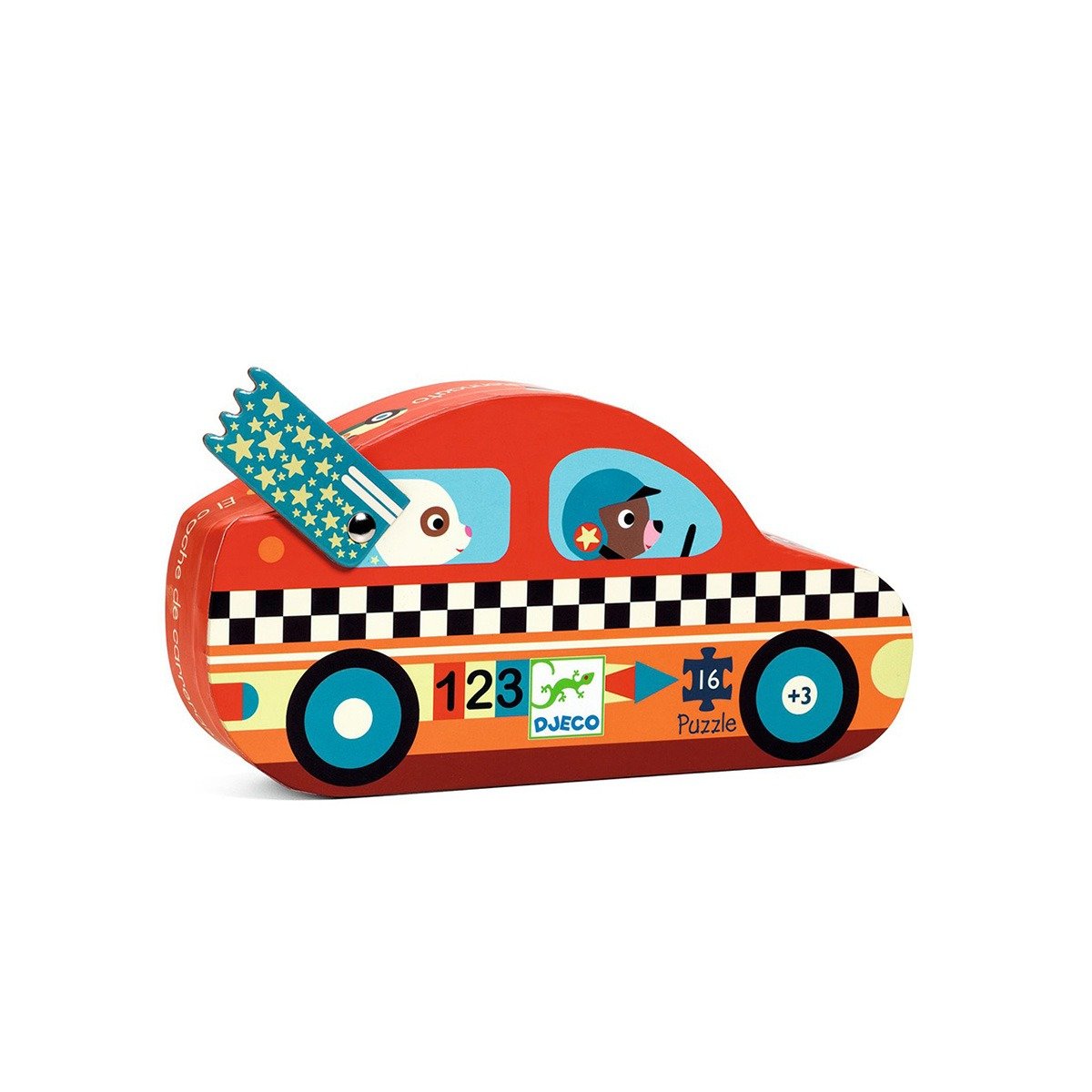 Djeco Παζλ Αγωνιστικό Αυτοκίνητο 16τμχ σε Σχηματικό Κουτί 3+