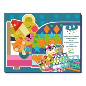 Djeco Ζωγραφική με Στένσιλ-Γεωμετρικά Ζωάκια 3+