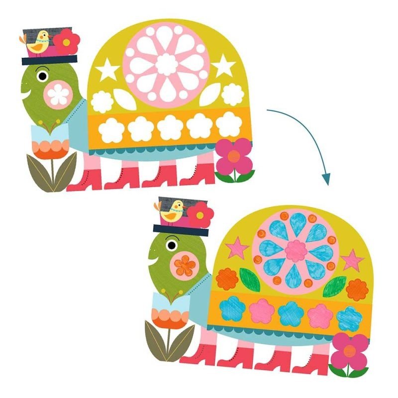 Djeco Ζωγραφική με Στένσιλ-Γεωμετρικά Ζωάκια 3+ - Image 2