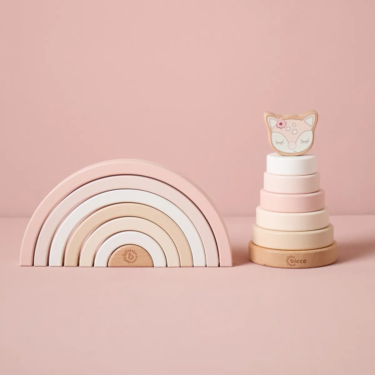 Bieco Ξύλινο Παιχνίδι Στοίβαξης - Ουράνιο Τόξο 12m+ - Image 5