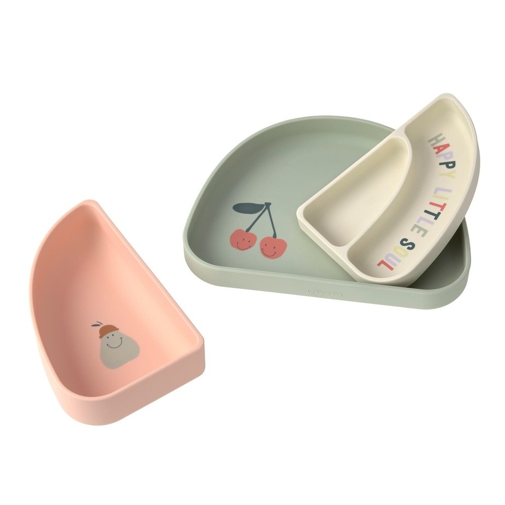 Laessig Πιάτο Σιλικόνης 3τμχ- Happy Fruits Cherry