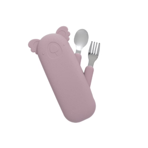 The Cotton Cloud Σετ Πιρούνι/Κουτάλι με Θήκη Σιλικόνης-Zoe the Koala Pink