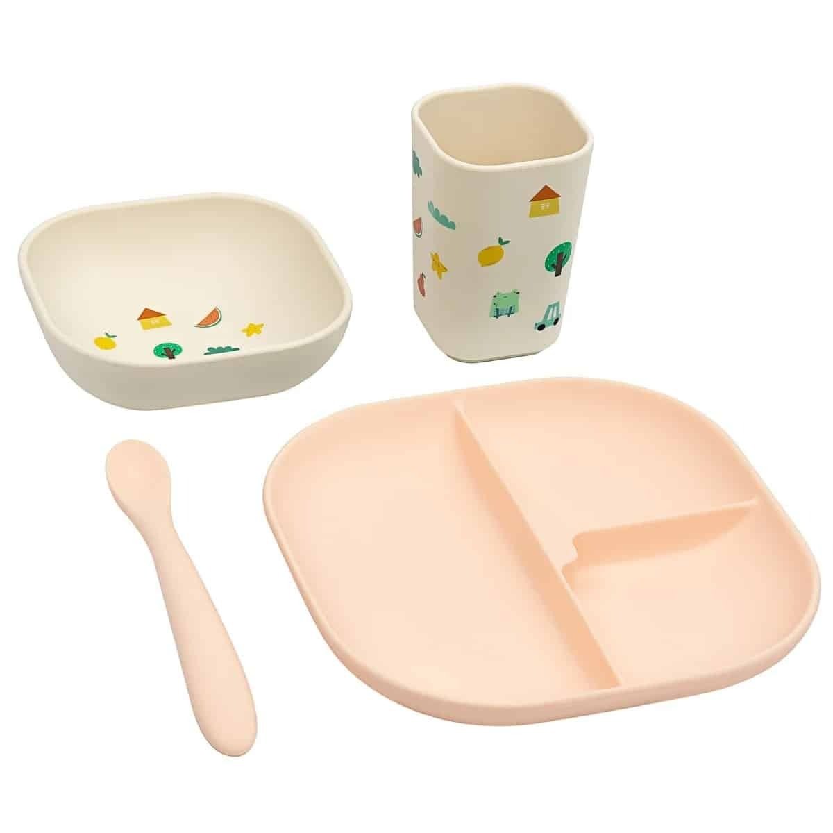 The Cotton Cloud Σετ Φαγητού Σιλικόνης-Tiny Bits Tangerine