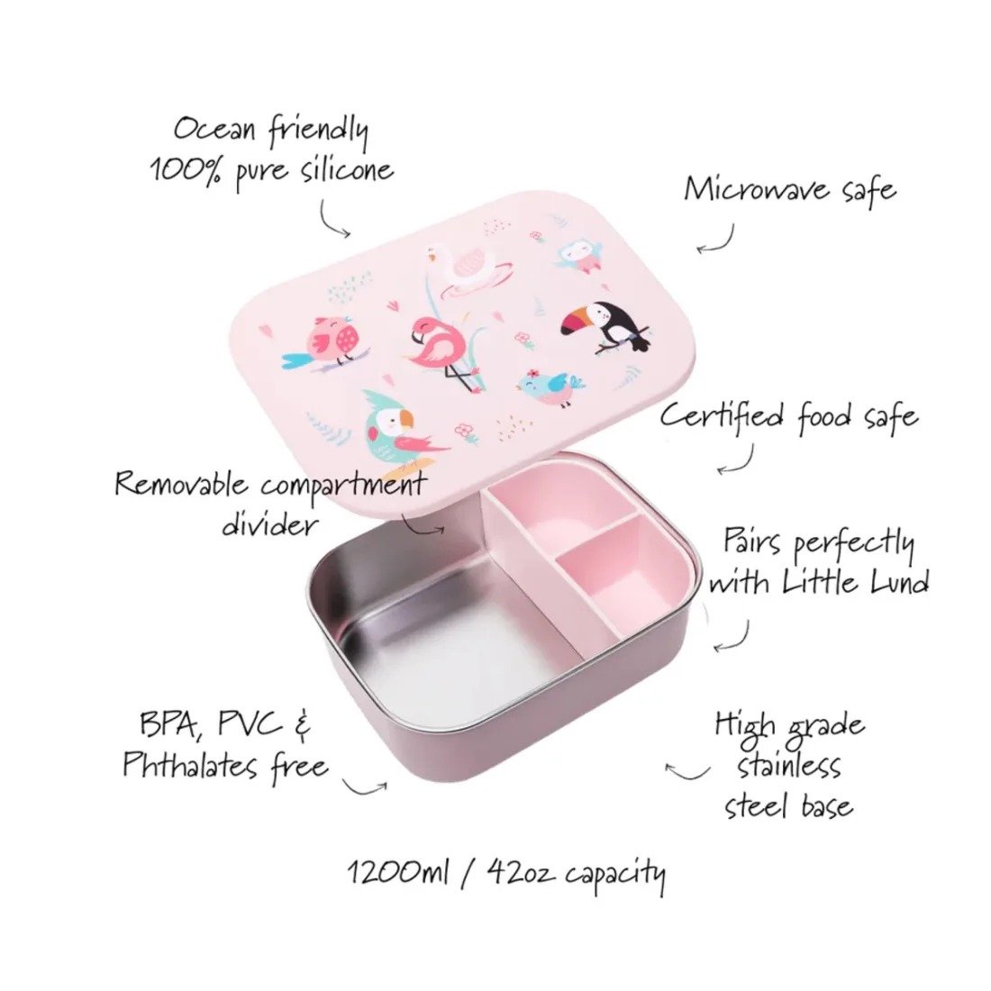 Little Lund Φαγητοδοχείο Σιλικόνης-Birds - Image 3