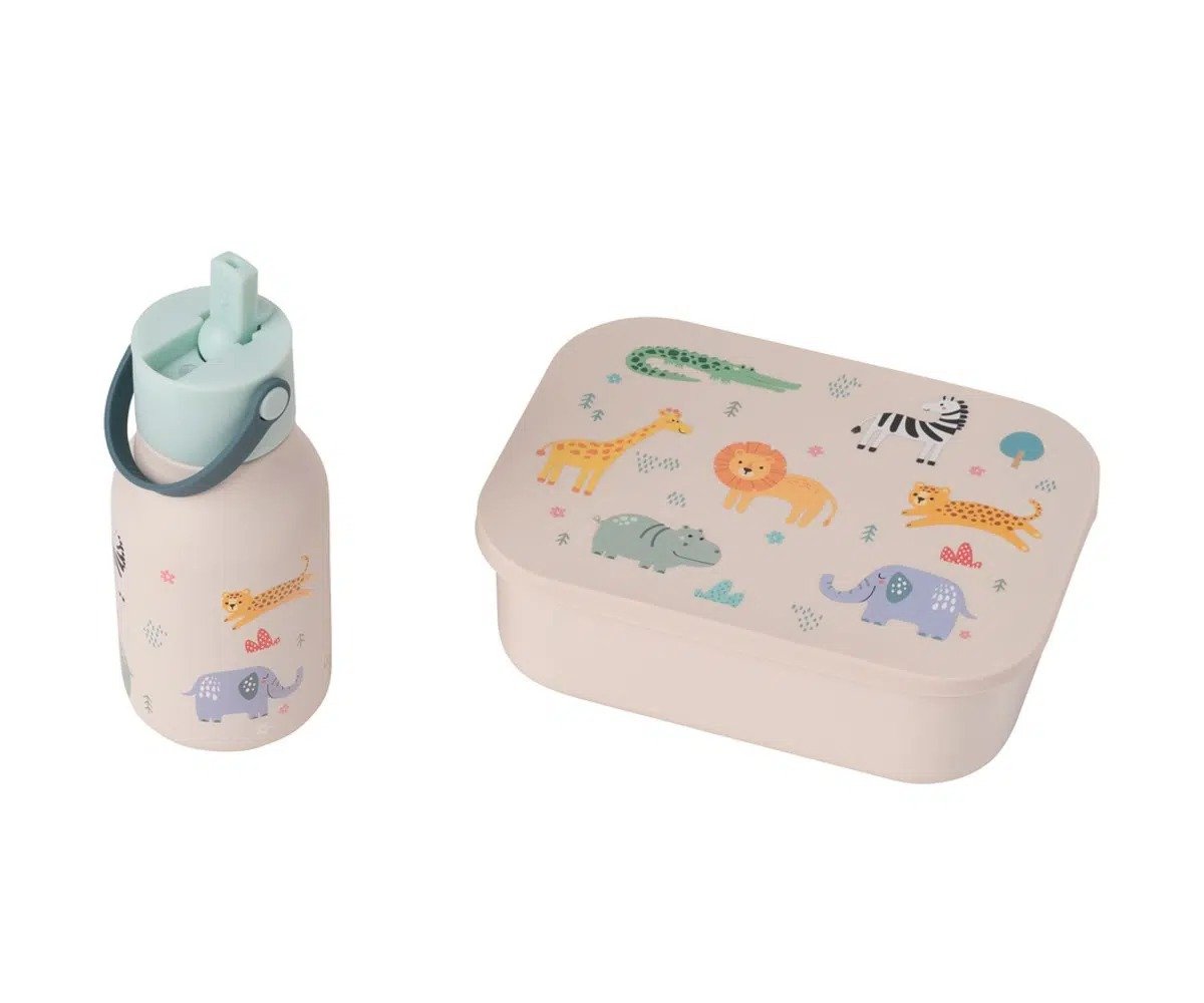 Little Lund Σετ Φαγητοδοχείο/Παγούρι– Safari