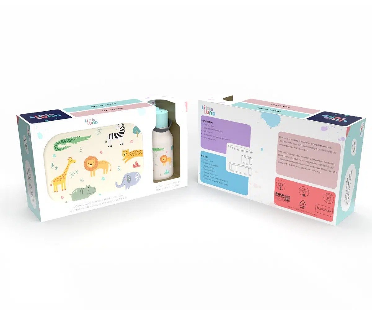 Little Lund Σετ Φαγητοδοχείο/Παγούρι– Safari - Image 4