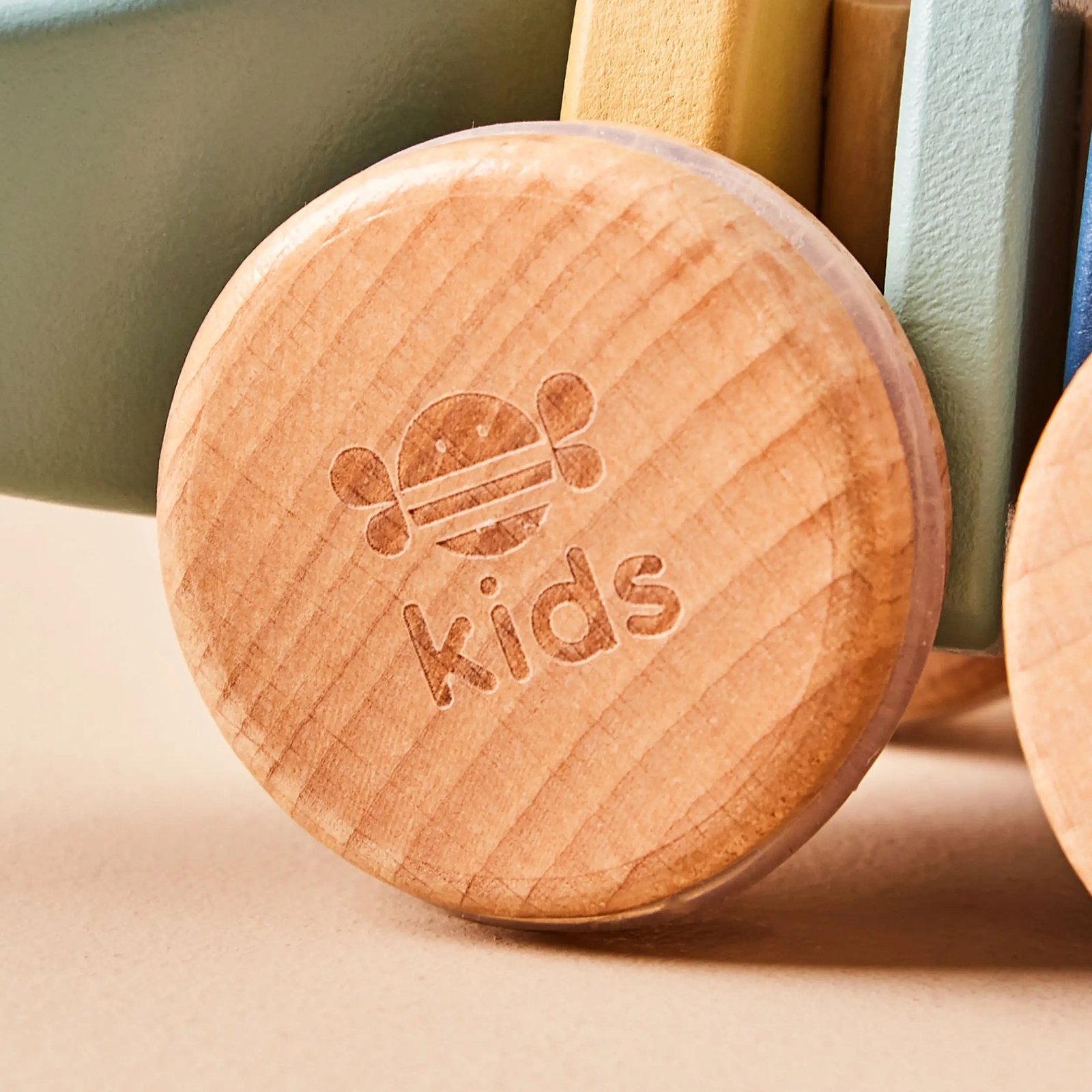 Just Bee Kids Ξύλινος Συρόμενος Κροκόδειλος-Πολύχρωμο Παιχνίδι Έλξης 12m+ - Image 3