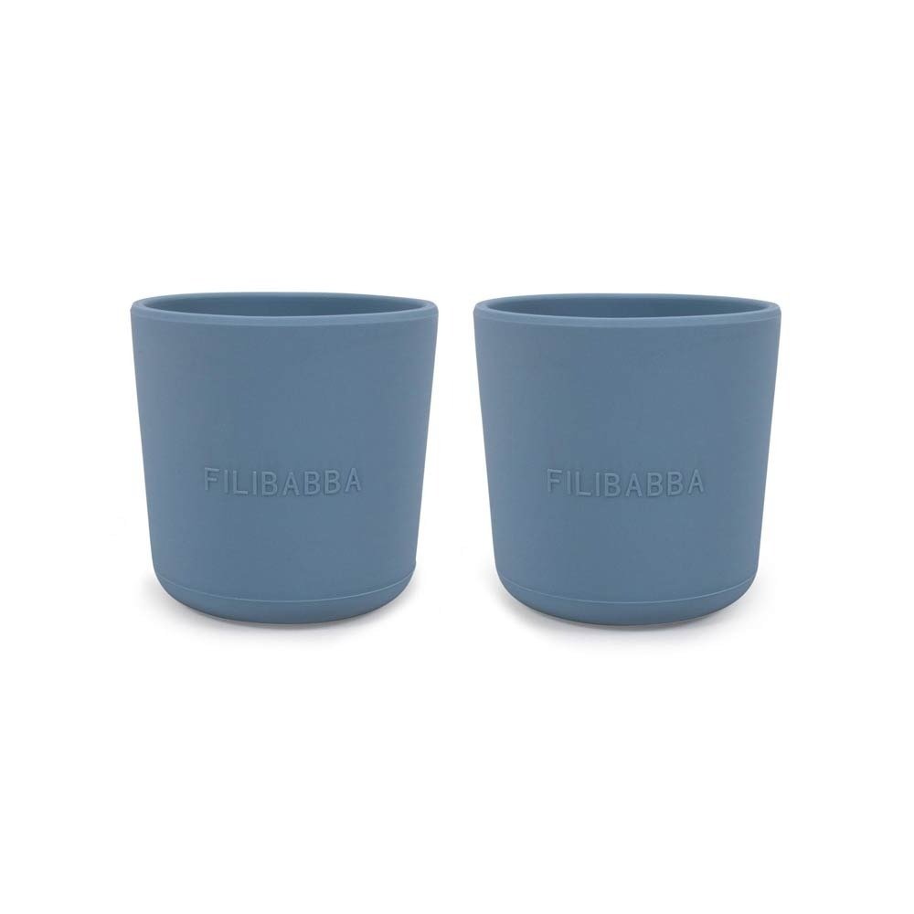 Filibabba Σετ 2 Ποτήρια Σιλικόνης Powder Blue