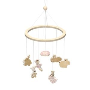 Ξύλινο Κρεμαστό Mobile με Κουνελάκια