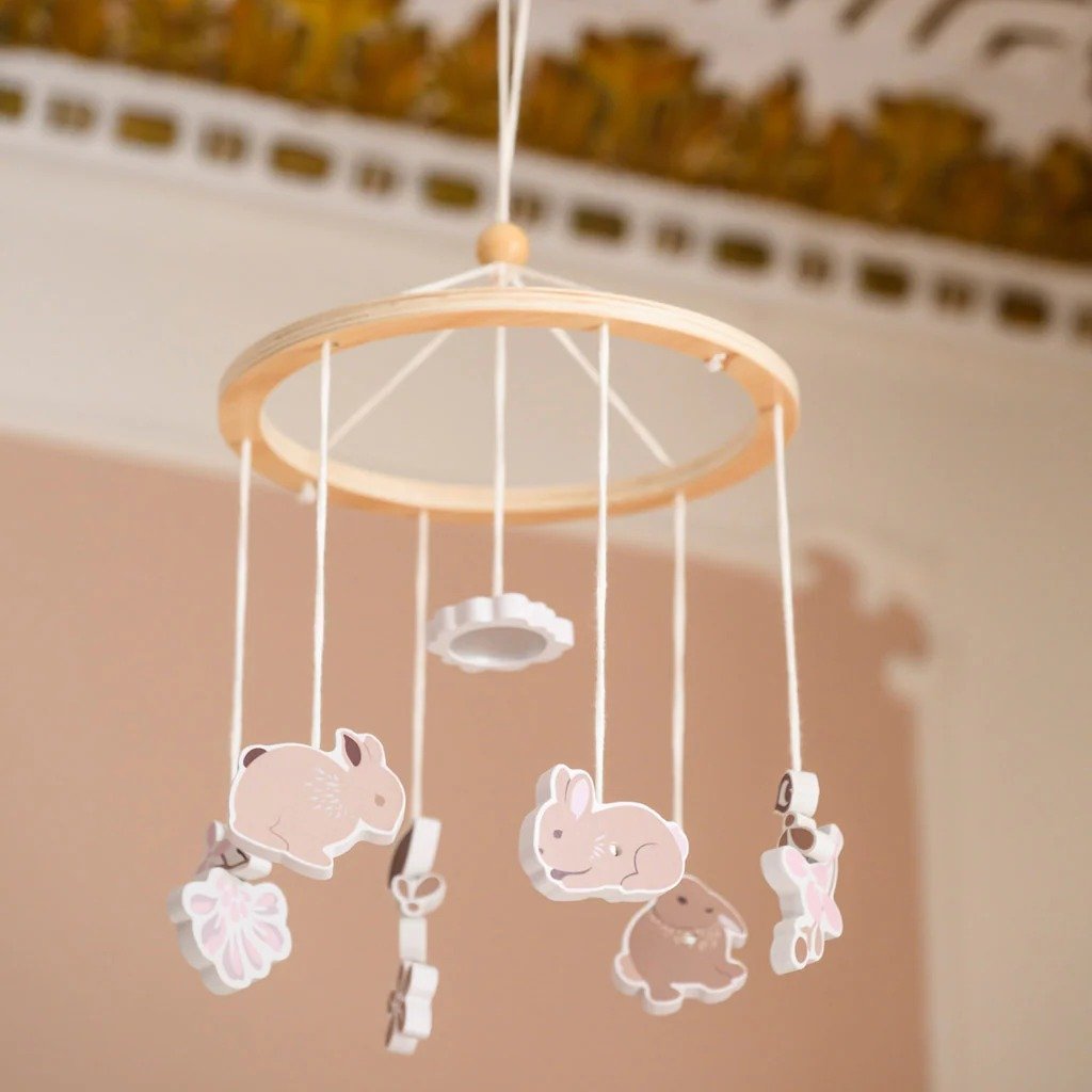 Ξύλινο Κρεμαστό Mobile με Κουνελάκια - Image 2