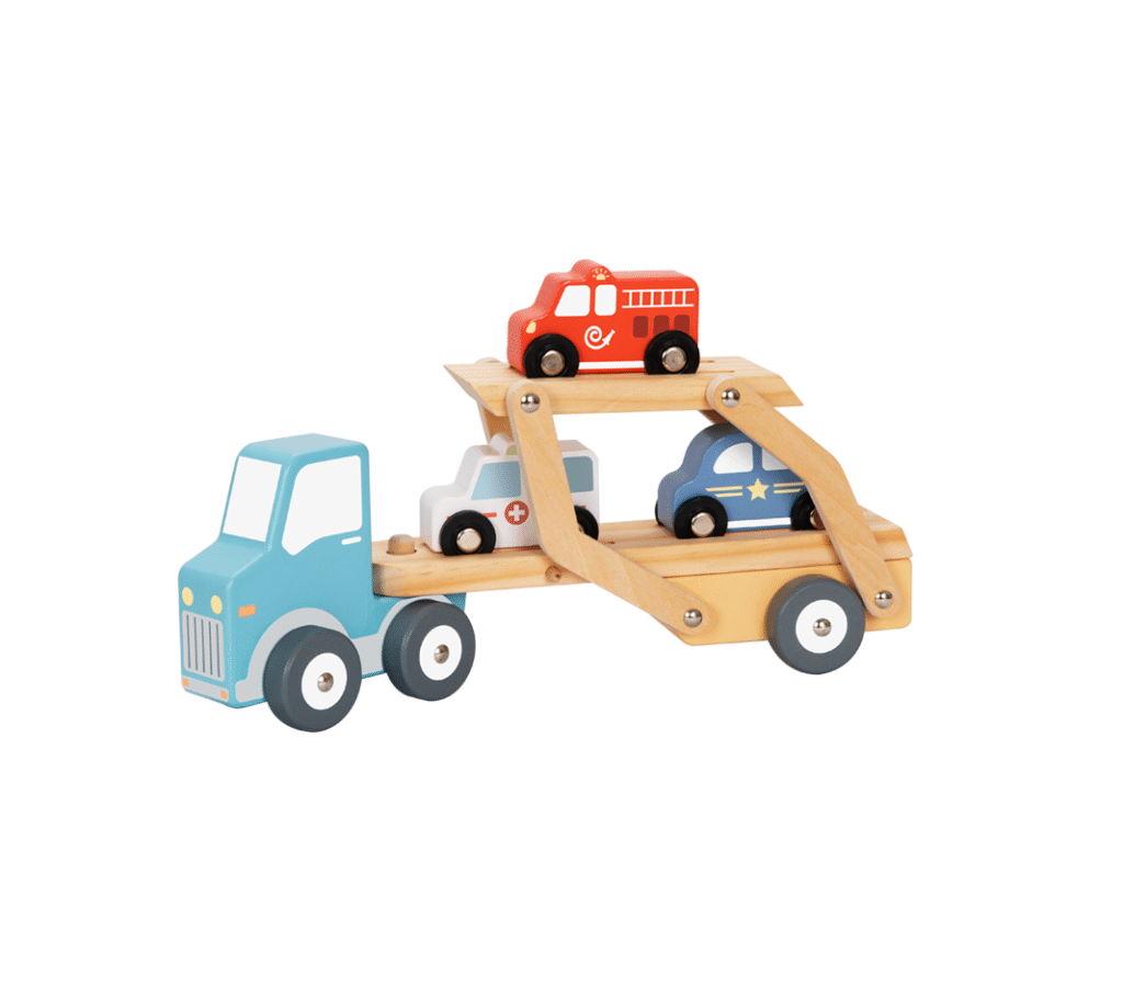 Tooky Toy Ξύλινο Φορτηγό Μεταφοράς Αυτοκινήτων 2+