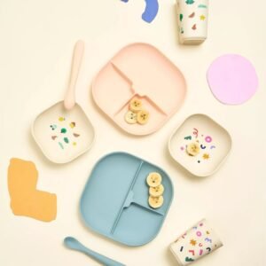 Alternative view of The Cotton Cloud Σετ φαγητού από σιλικόνη 4τμχ Confetti Tableware Set Lilac