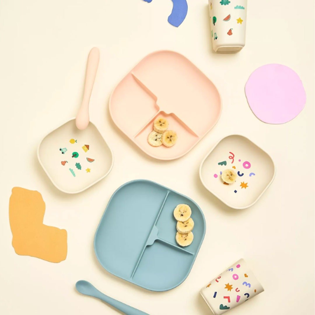 The Cotton Cloud Σετ φαγητού από σιλικόνη 4τμχ Confetti Tableware Set Lilac - Image 2