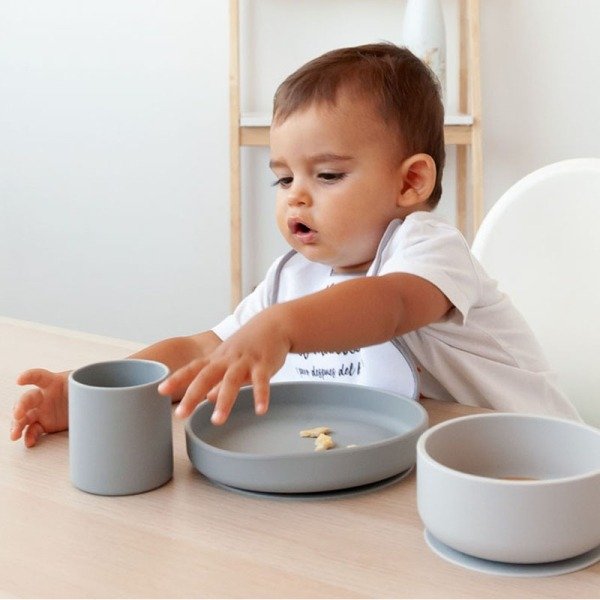 Kiokids Σετ Φαγητού Σιλικόνης 3τμχ | Γκρι - Image 3