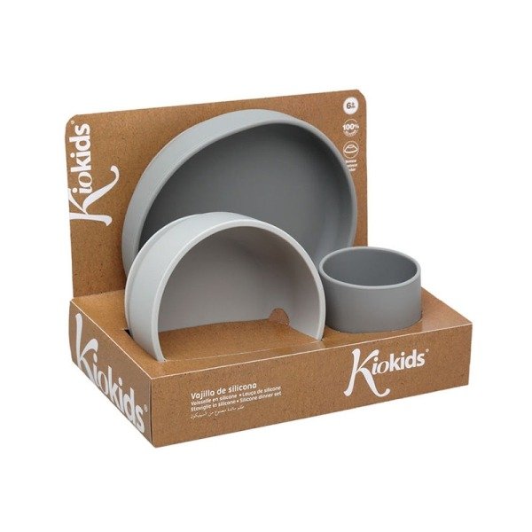 Kiokids Σετ Φαγητού Σιλικόνης 3τμχ | Γκρι - Image 4