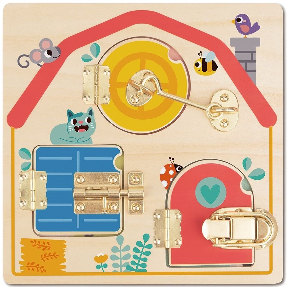 Tooky Toy Ξύλινος Πίνακας Δραστηριοτήτων με Κλειδαριές