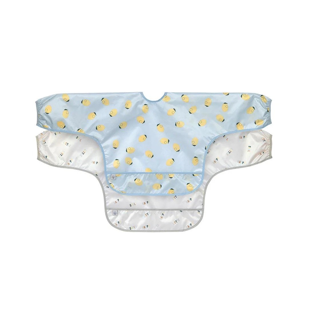 Lässig Αδιάβροχες Σαλιάρες με μανίκια σετ 2τμχ - Happy Fruits Lemon