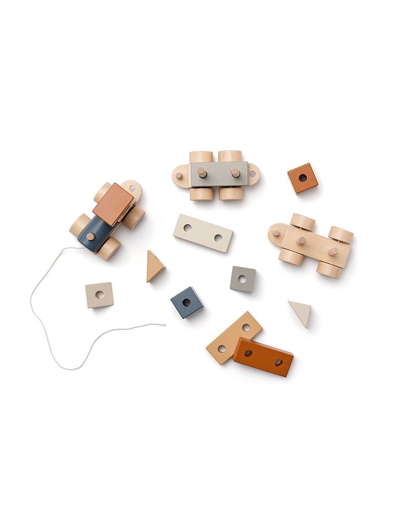 Kid's Concept Ξύλινο Τρένο Στοίβαξης και Έλξης με τουβλάκια 12m+ - Image 2