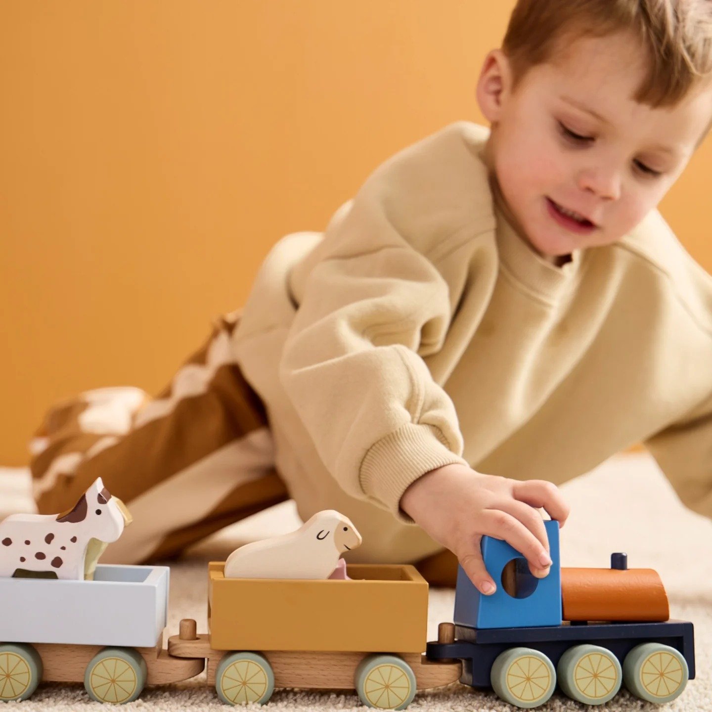 Kid's Concept Ξύλινο Τρενάκι με Ζώα της Φάρμας AIDEN 12m+ - Image 2