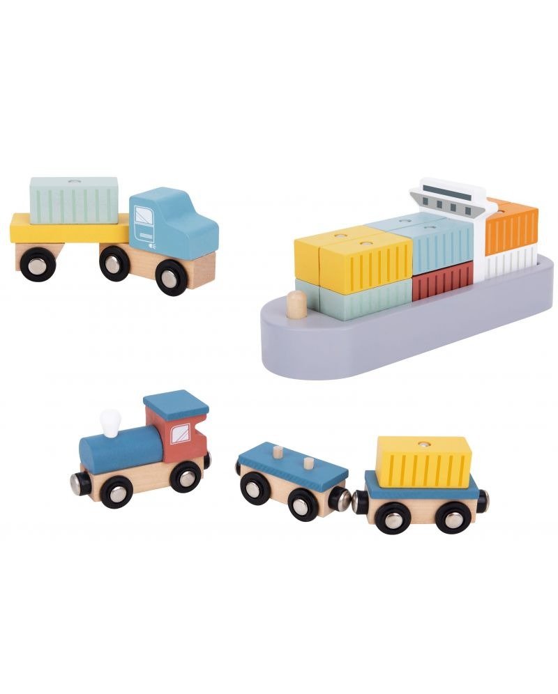 Tooky Toy Ξύλινος Γερανός Λιμανιού - Image 2