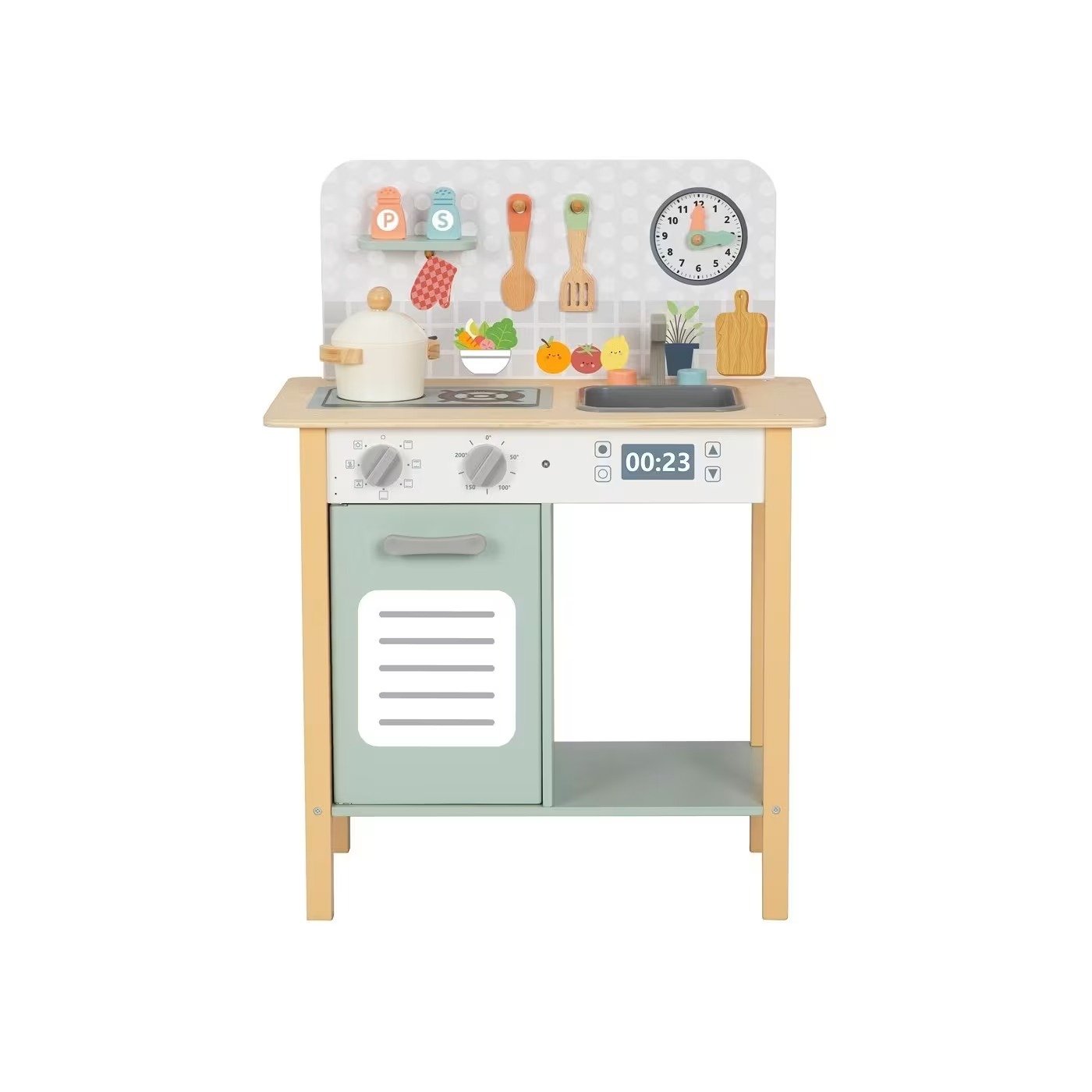 Hi Pando Ξύλινη Παιδική Κουζίνα με αξεσουάρ