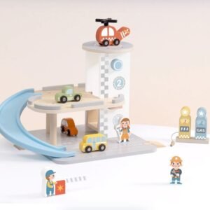 Tooky Toy Ξύλινο Πάρκινγκ Γκαράζ 2 επιπέδων