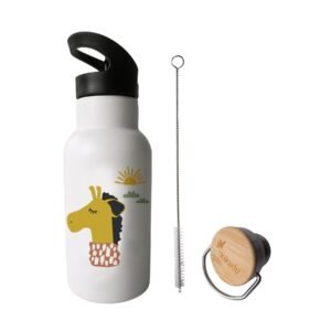 Kikadu Θερμός Παγούρι Giraffe 350ml με 2 Καπάκια & Βουρτσάκι