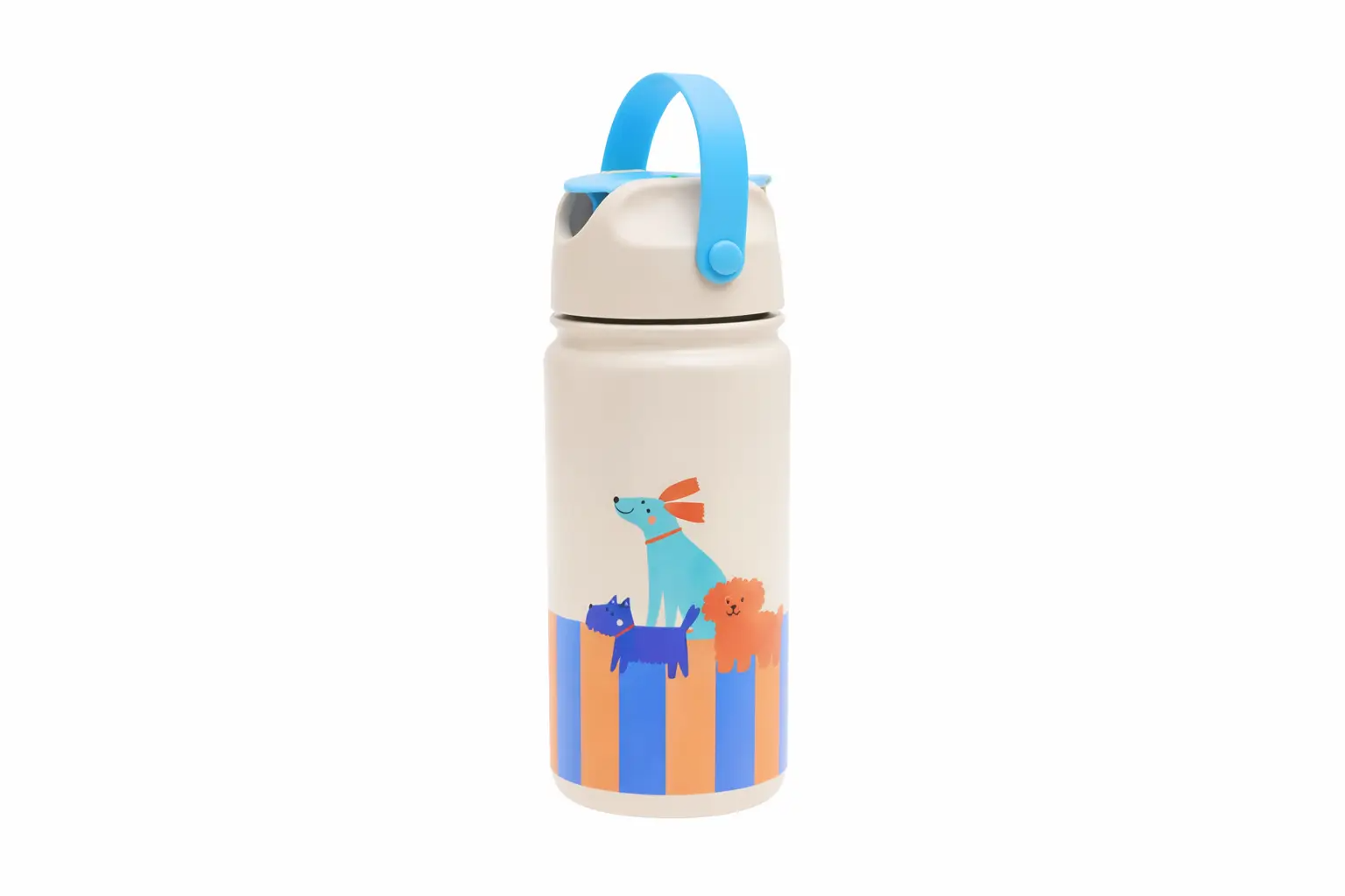 The Cotton Cloud Παγούρι Θερμός Woof Gang 420ml με Καλαμάκι Σιλικόνης & Λαβή
