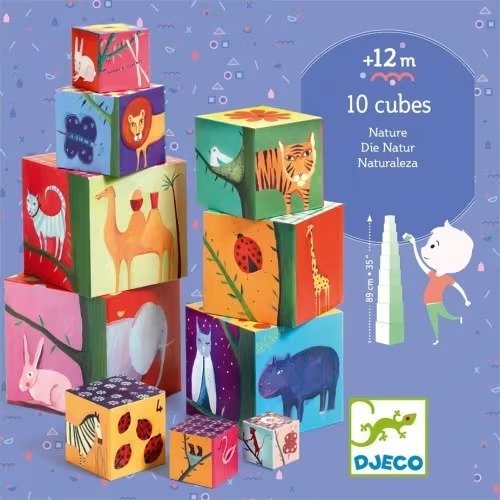 Djeco 10 Κύβοι Στοίβαξης - Αρίθμησης Ζωάκια Και Φύση 86Εκ - Image 4