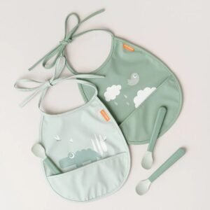 Done by Deer Σετ Κουτάλια Σιλικόνης Easy Grip Green 3τμχ - Image 3