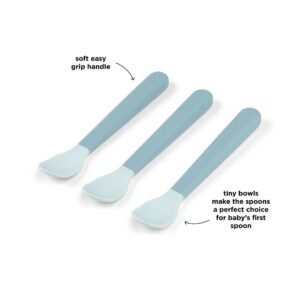 Alternative view of Done By Deer Κουτάλια σιλικόνης 3τμχ Easy Grip Blue