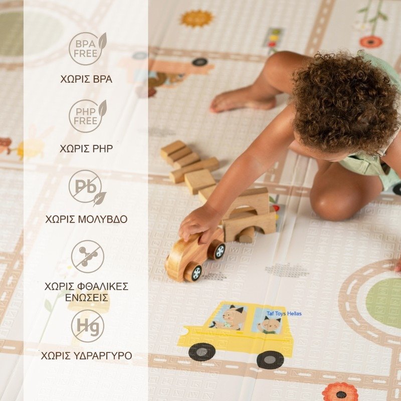 Taf Toys Αδιάβροχο & Πτυσσόμενο Αφρώδες Χαλάκι Παιχνιδιού Διπλής Όψεως 1.5x2m - Image 2