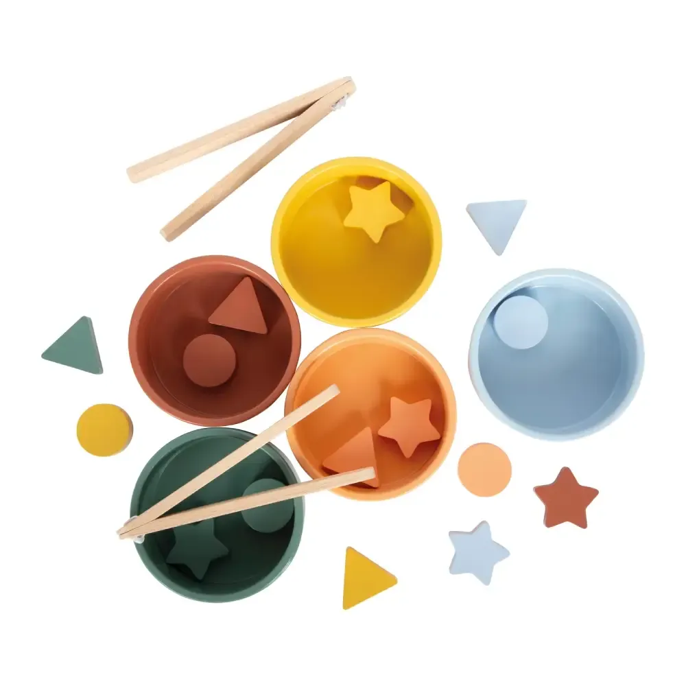 Small Foot Montessori Ξύλινο Παιχνίδι Ταξινόμησης με Μπολ & Λαβίδες 12m+ - Image 2