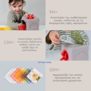 Taf Toys Αισθητηριακό Κουτί Δραστηριοτήτων Montessori με 10 Υφάσματα 12m+ - Image 3