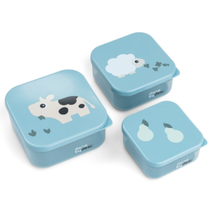 Done By Deer Δοχεία φαγητού σετ 3τμχ Tiny Farm Blue