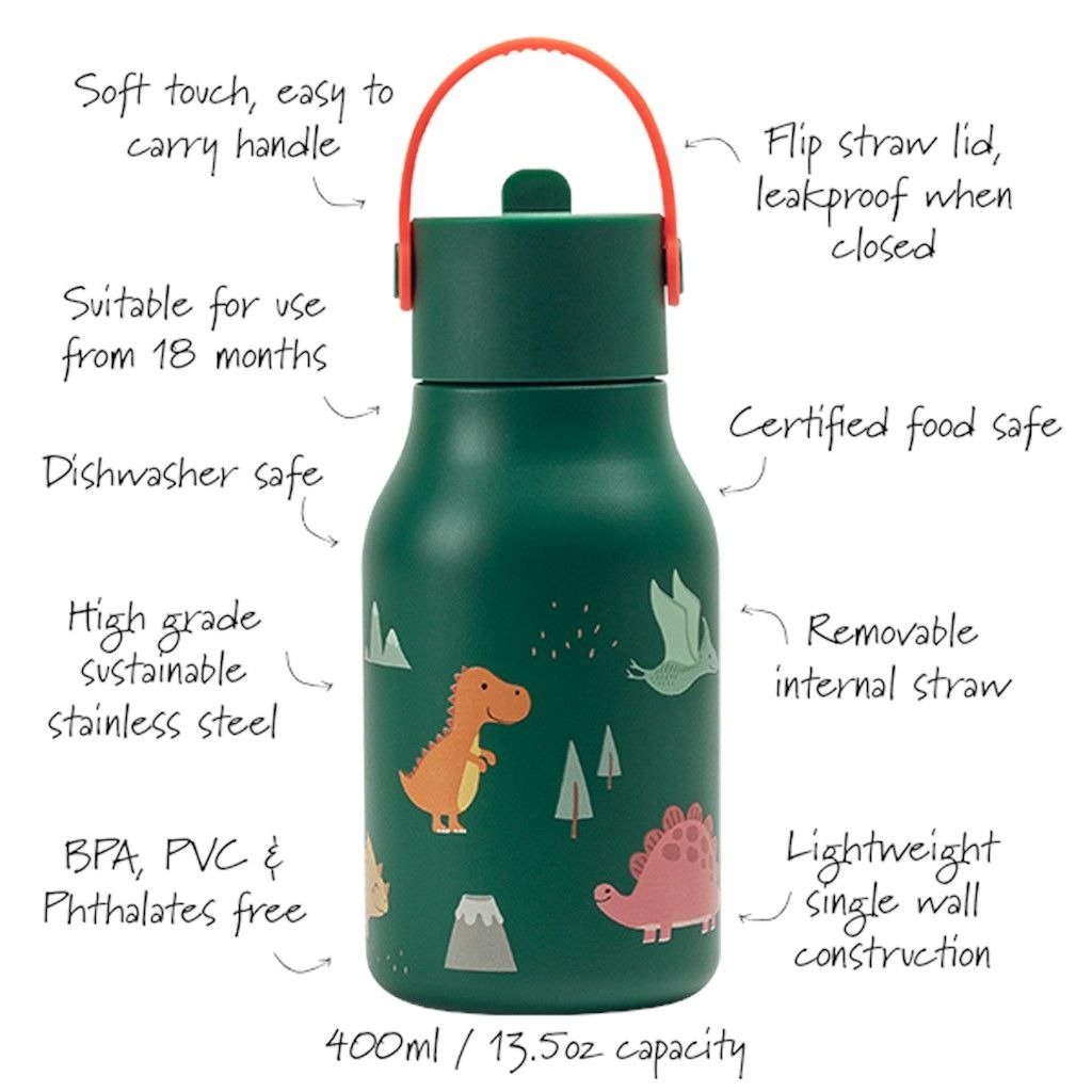 Little Lund Water Bottle 400ml – Dino - Image 2