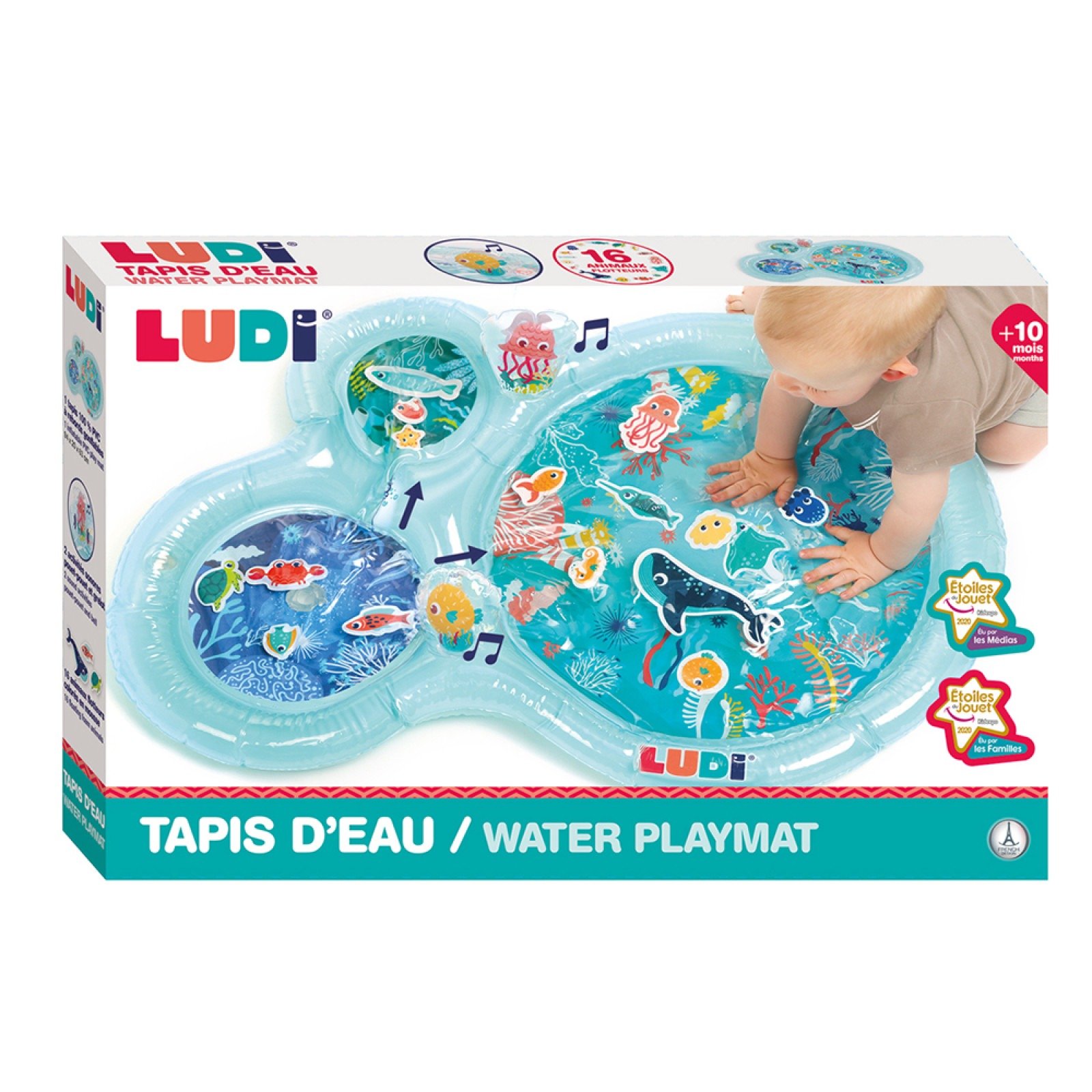 Ludi Βρεφικό Χαλάκι Ανακάλυψης Νερού Θαλάσσιος Κόσμος Γαλάζιο - Image 6